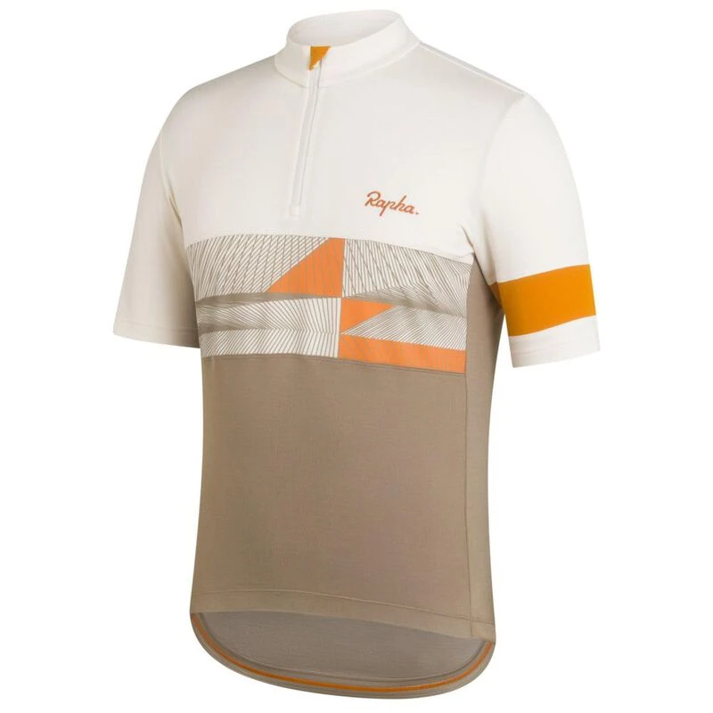 Rapha Mens Classic Climbs Jersey Off White Dark Beige Sportpursuit