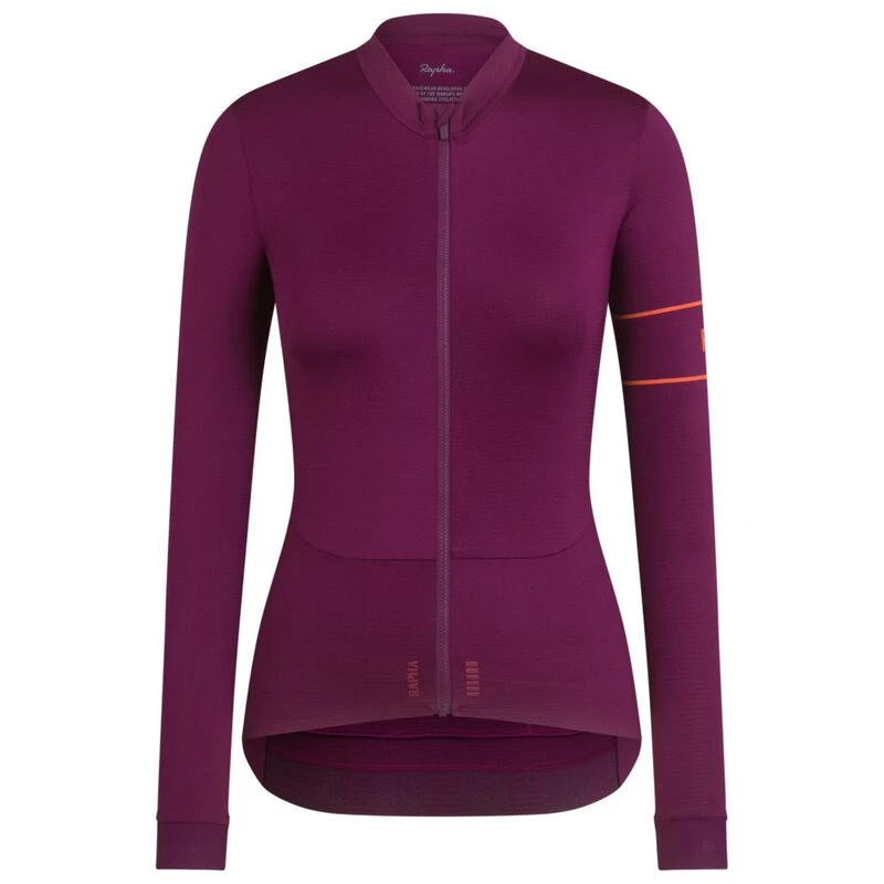 Rapha Womens Pro Team Long Sleeve Jersey (Dark Purple/Orange) | Sportp
