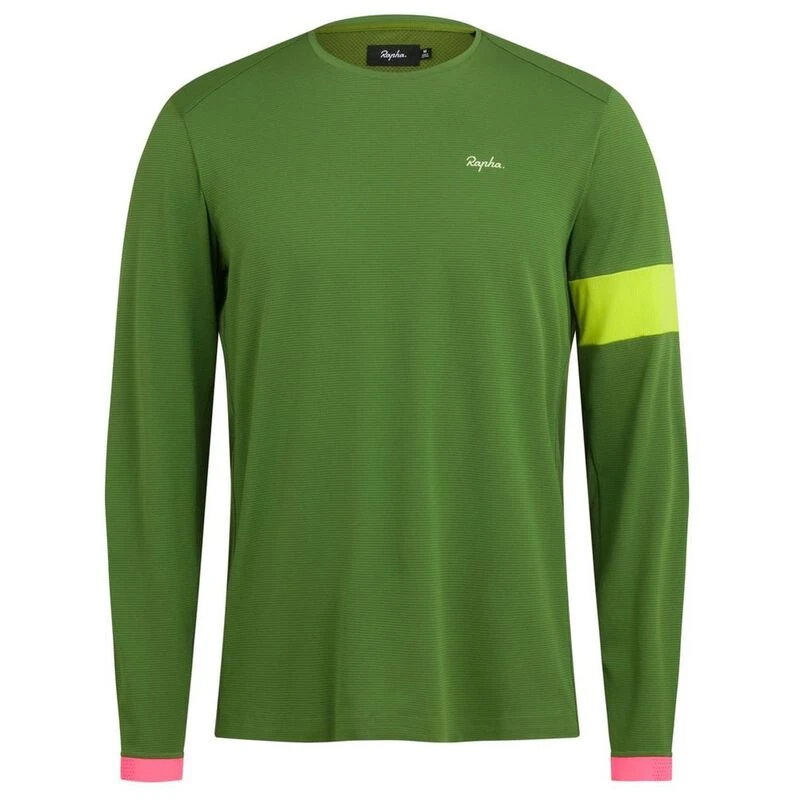 Rapha Mens Technical Long Sleeve T-Shirt (Green/Green) | Sportpursuit.