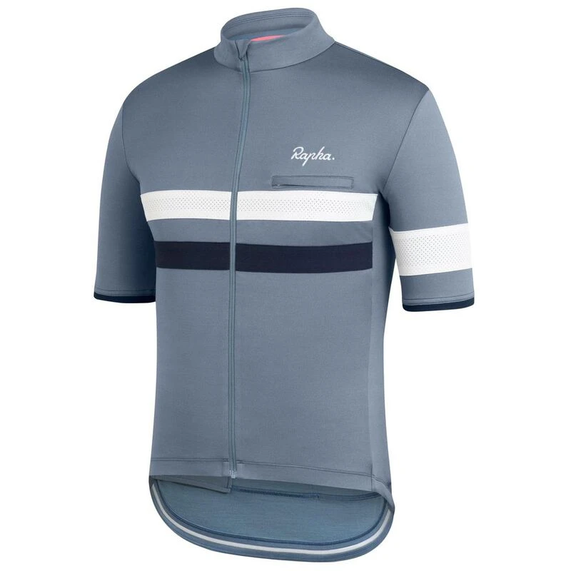 Rapha Mens Brevet Jersey Grey Blue Sportpursuit