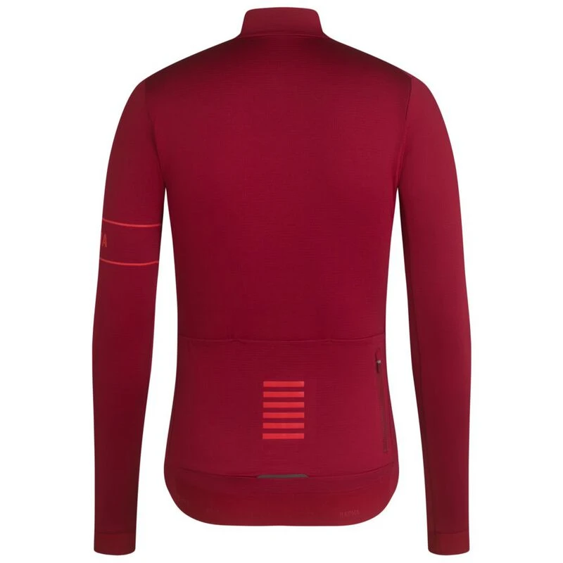 Rapha Mens Pro Team Long Sleeve Thermal Jersey Dark Red Red Sportp