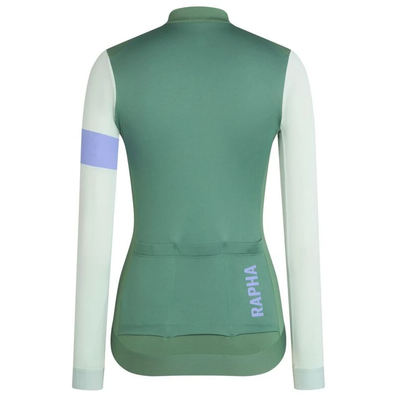 Rapha Womens Pro Team Training LS Jersey Dark Green Pale Green Spo