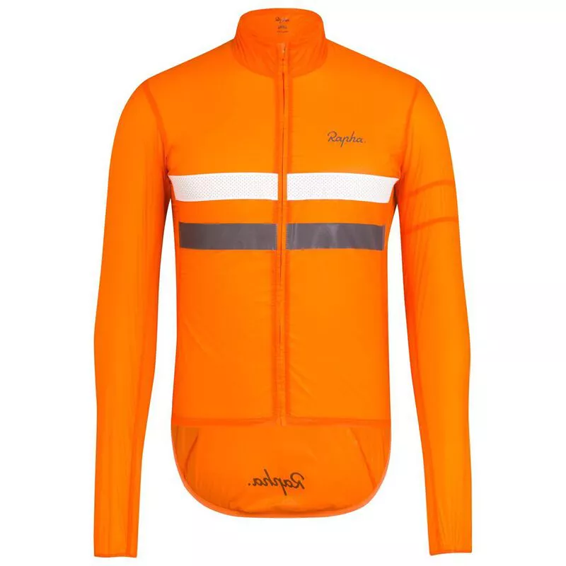 Rapha Mens Brevet Flyweight Wind Jacket (Bright Orange