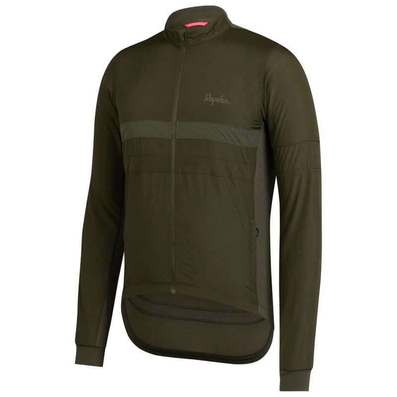Rapha Mens Brevet Windblock Long Sleeve Jersey Dark Green Sportpur
