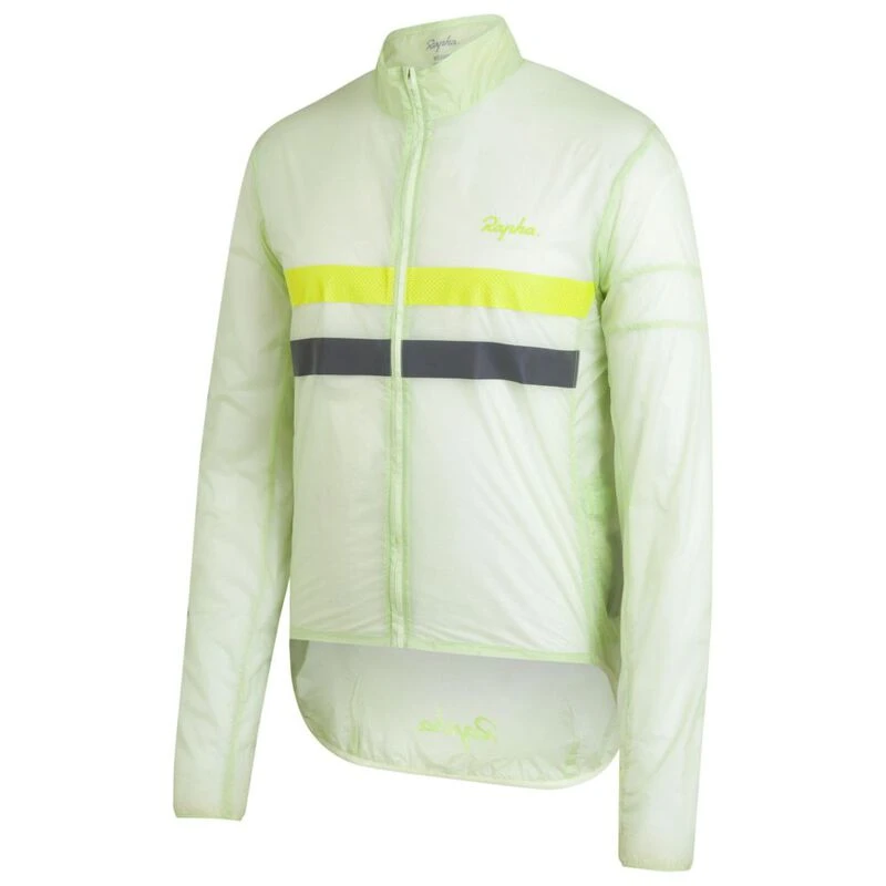 Rapha Mens Brevet Flyweight Wind Jacket Light Green Dark Green Dark G