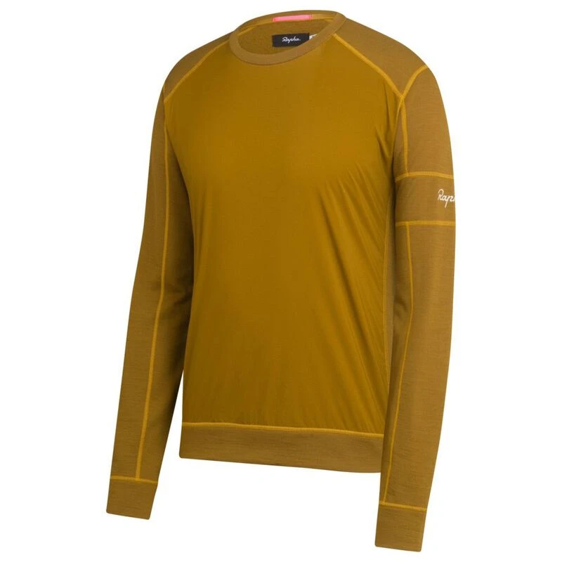 Rapha Mens Merino Windblock Sweatshirt Old Gold Off White Sportpur
