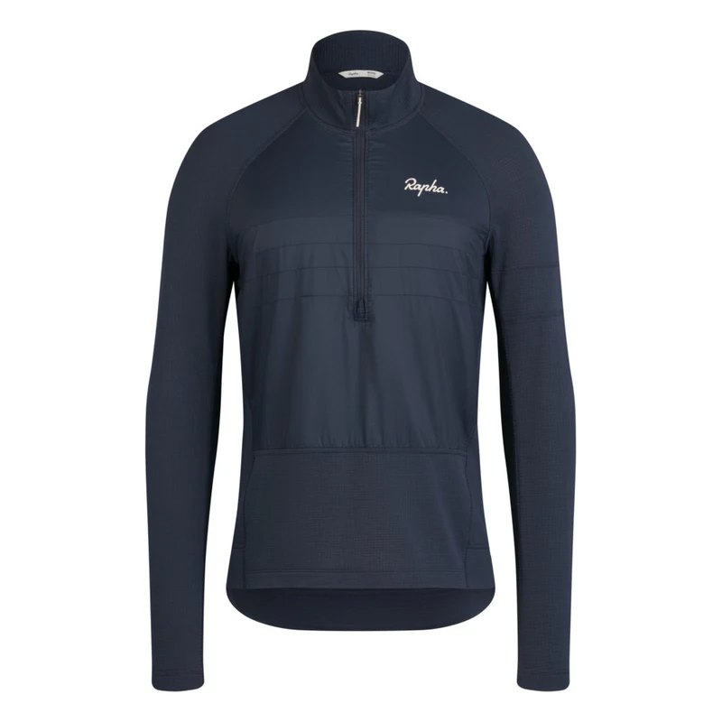 Rapha Mens Explore Zip Neck Pullover (Dark Grey/Off-White) | Sportpurs