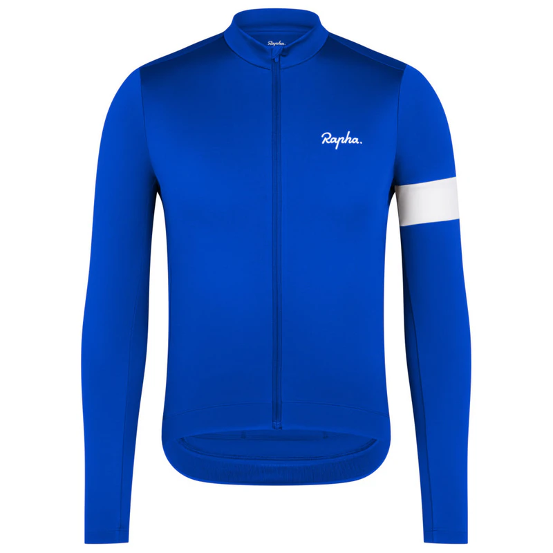 Rapha Mens Core Thermal Long Sleeve Cycling Jersey (Ultramarine/White)