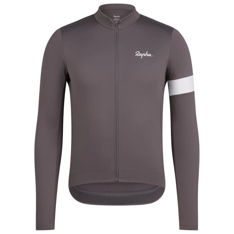 Rapha Mens Core Thermal Long Sleeve Cycling Jersey (Mushroom/White) |