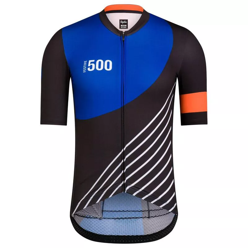 Rapha Mens Festive 500 Midweight Jersey (Black) | Sportpursuit.com