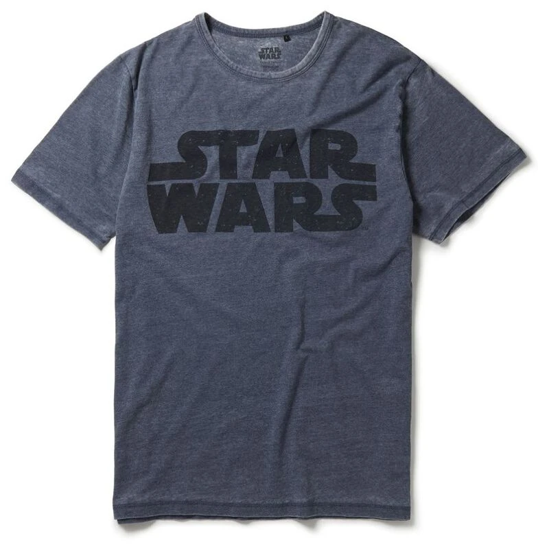 RecoveredClothing Mens Star Wars Vintage Logo T Shirt Charcoal