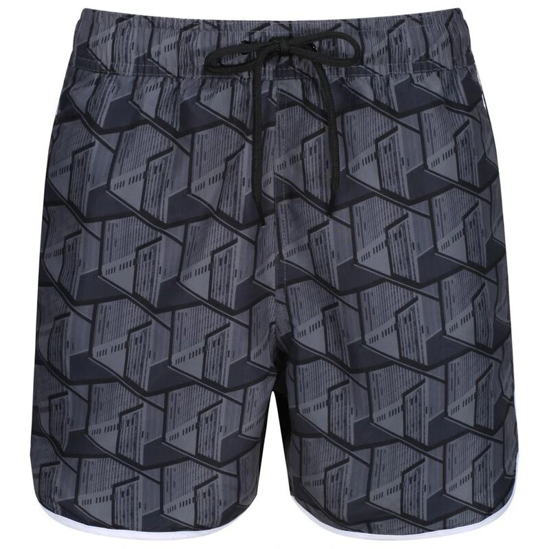 Reebok Mens Swim Shorts Cold Grey Black White Sportpursuit