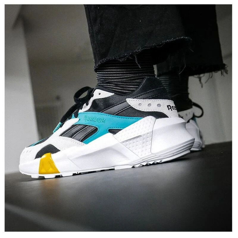 Reebok Aztrek Double 93 Trainers Black Blue Grey Gold Sportpursuit
