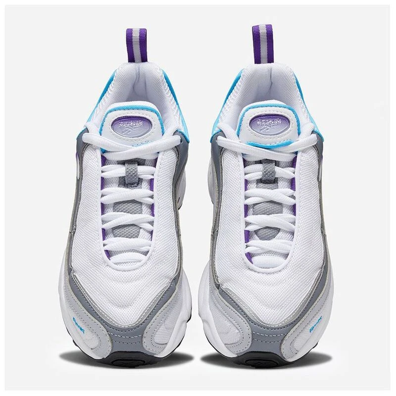 Reebok Womens Daytona Dmx Trainers White Regal Purple Bright Cyan