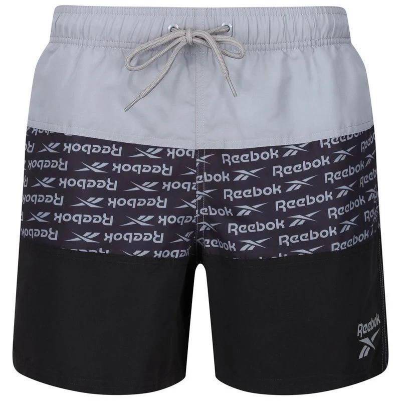 Reebok Mens Swim Shorts Black Grey Sportpursuit