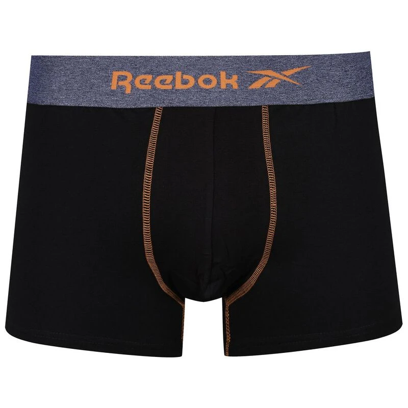Reebok Mens Sports Underwear (Black With Charcoal Marl Multi WB) Spo