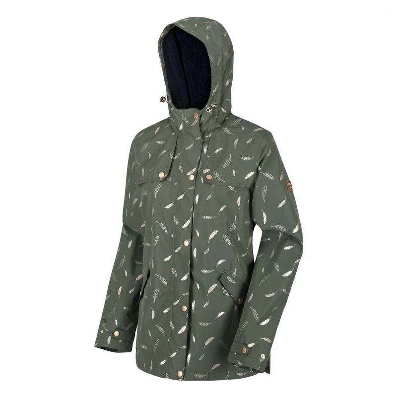 Women's ninette lightweight hooded waterproof jacket thyme leaf outlet