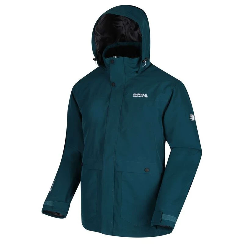 Regatta Mens Hackber II Waterproof Jacket Deep Teal Sportpursuit.c
