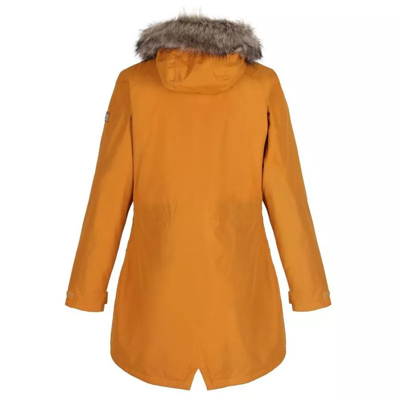 Women's serleena fur trimmed waterproof insulated jacket gold cumin online