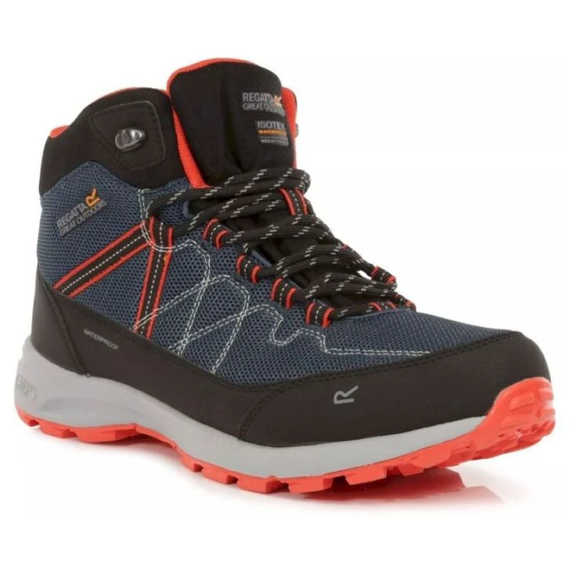 Regatta Mens Samaris Lite Mid WP Boots (Moonlight Denim/Orange) | Spor