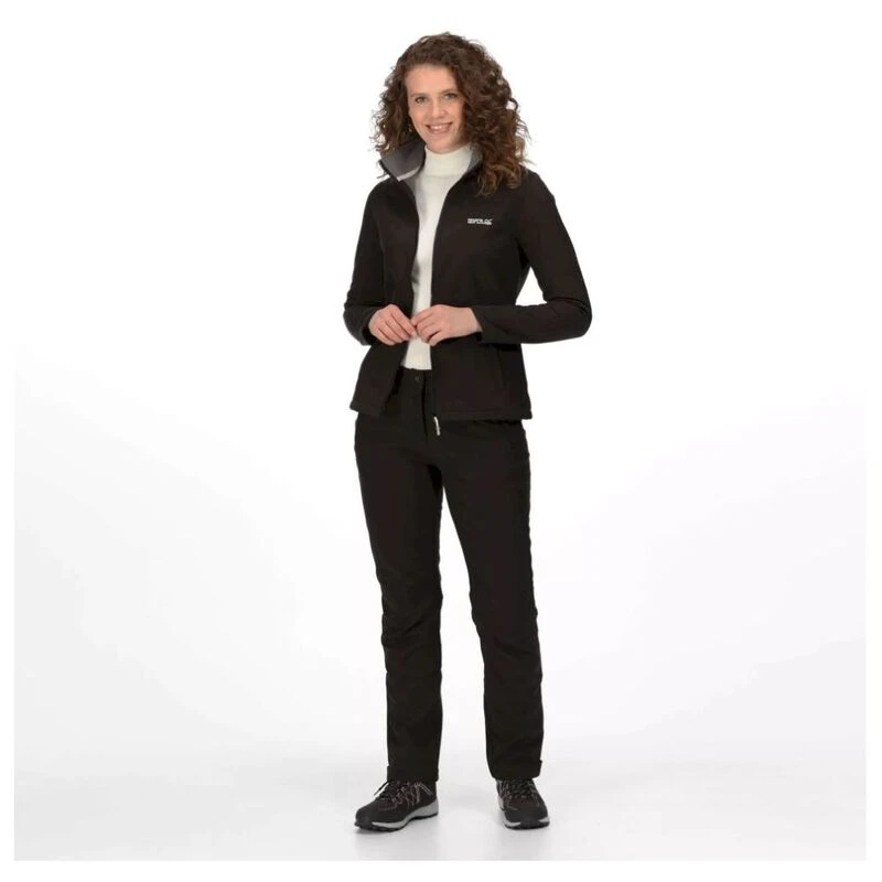 Regatta Womens Geo II Short Leg Softshell Trousers Black Sportpurs