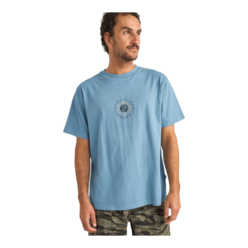 T-shirt bleu col rond à manches courtes – Eden Park