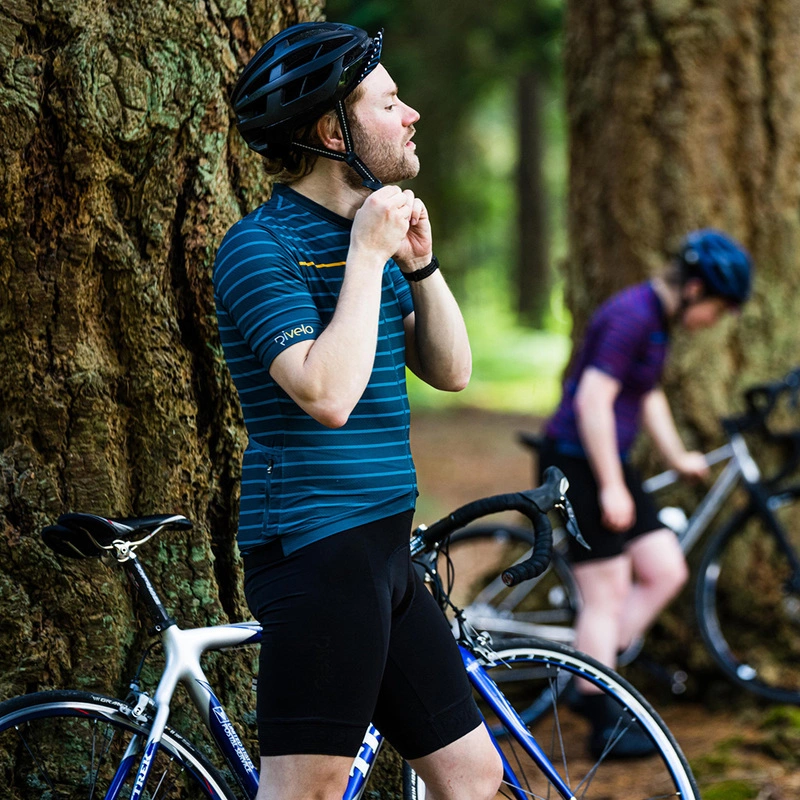 Rivelo Mens Barhatch Jersey Petrol Stripe Sportpursuit
