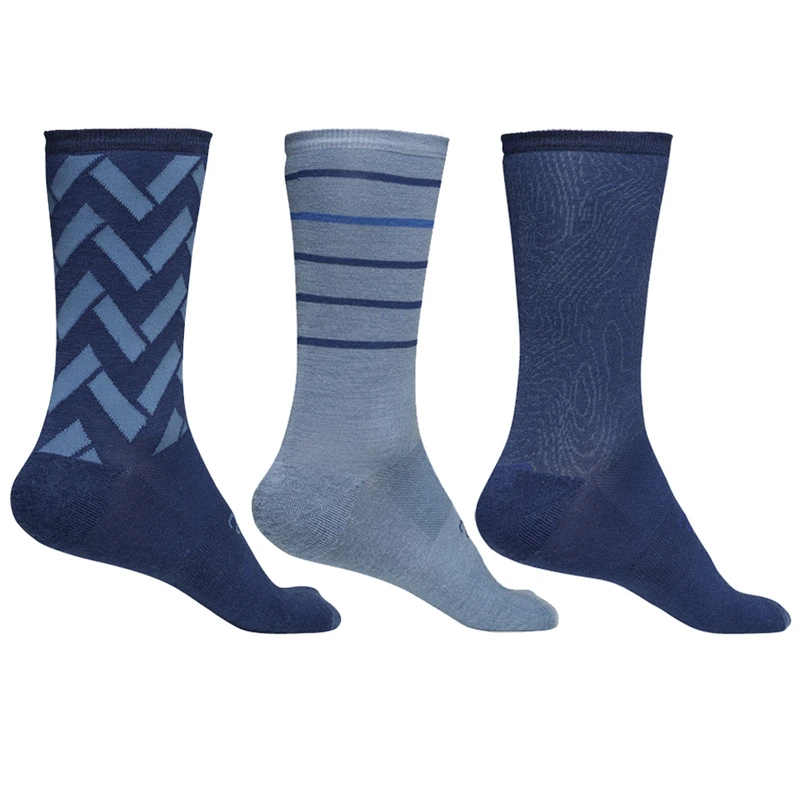 Rivelo Merino Mix Socks (3 Pack - Navy/Blue) | Sportpursuit.com