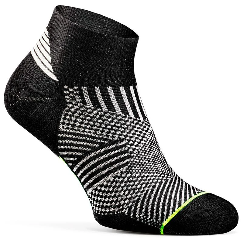Rockay Flare Quarter Run Socks (Black/Lime) | Sportpursuit.com
