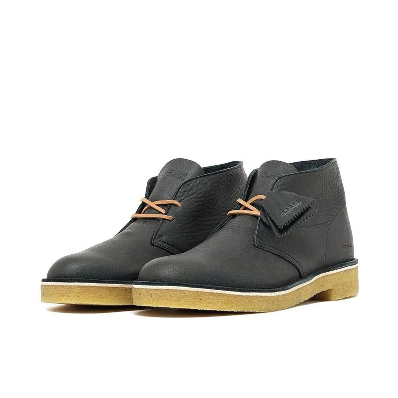 Leather desert boots black deals
