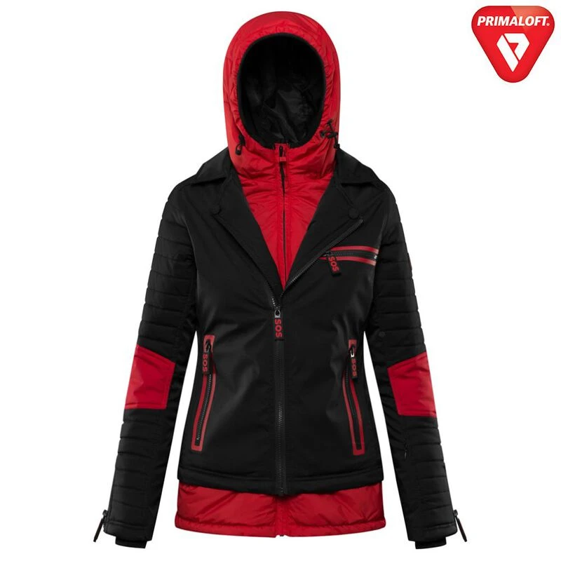 SOS Sportswear Womens Driss Ski Jacket (Black/Red