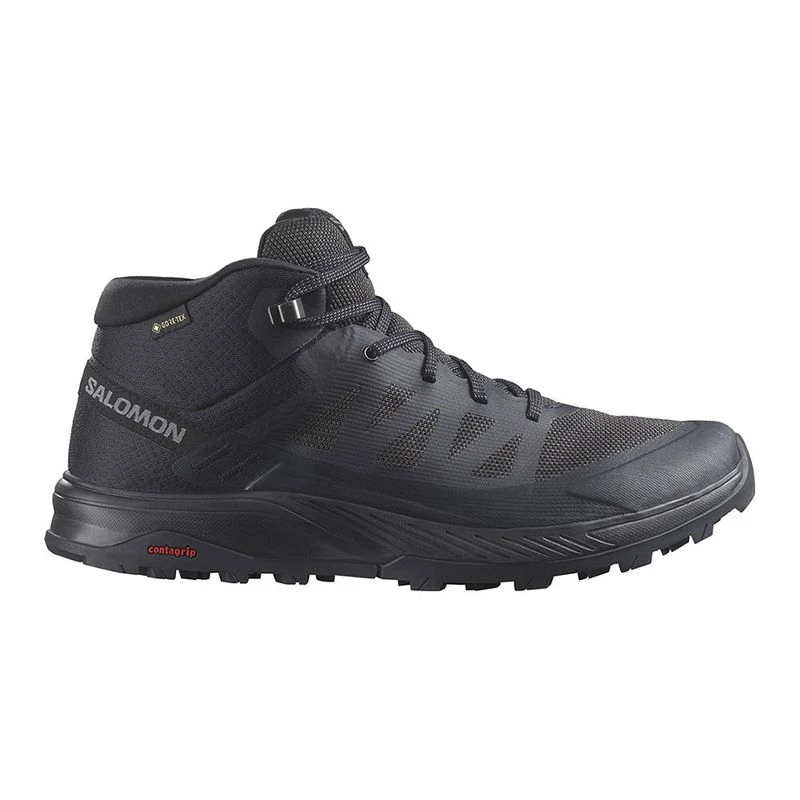 Salomon Mens Outrise Mid Gore Tex Hiking Shoes Black Sportpursuit