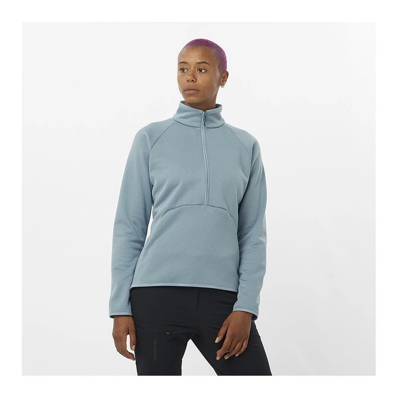 Salomon Veste Essential Warm Half Zip Femme Bleu privatesportshop
