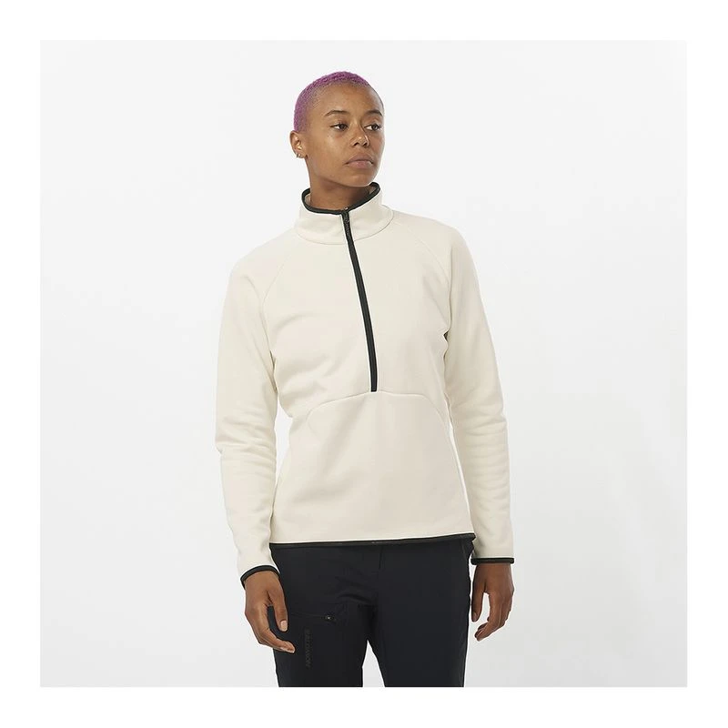 Salomon Veste Essential Warm Half Zip Femme Blanc privatesportshop