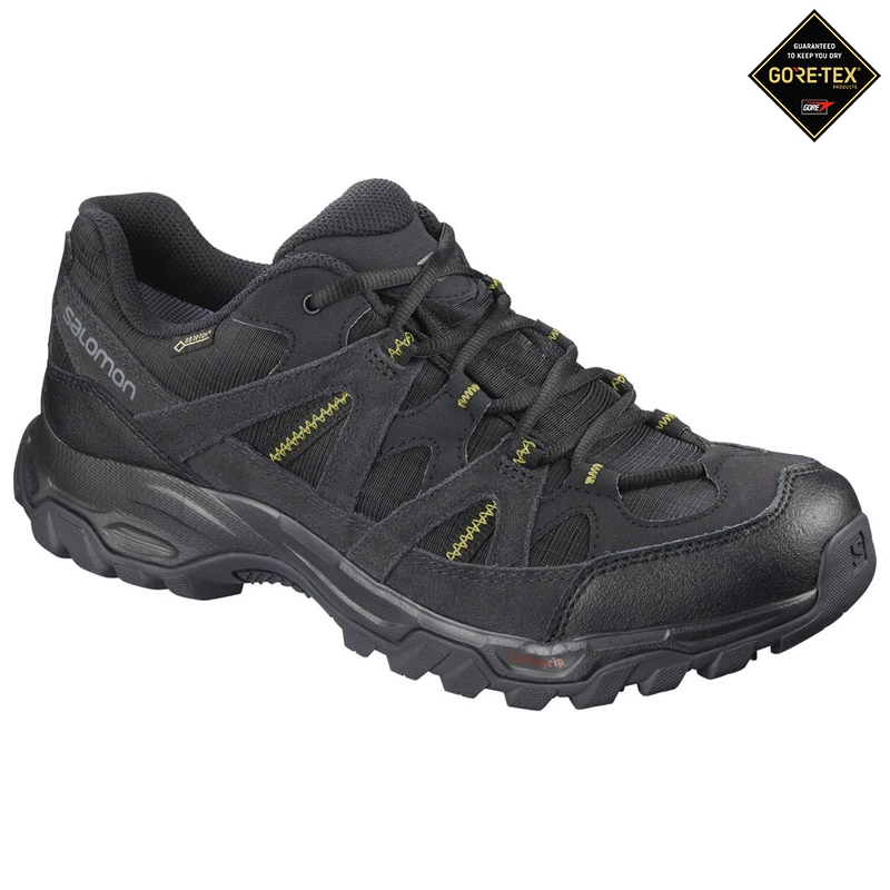 Salomon Mens Escambia 2 GTX Shoes Black Phantom Guacamole Sportpur