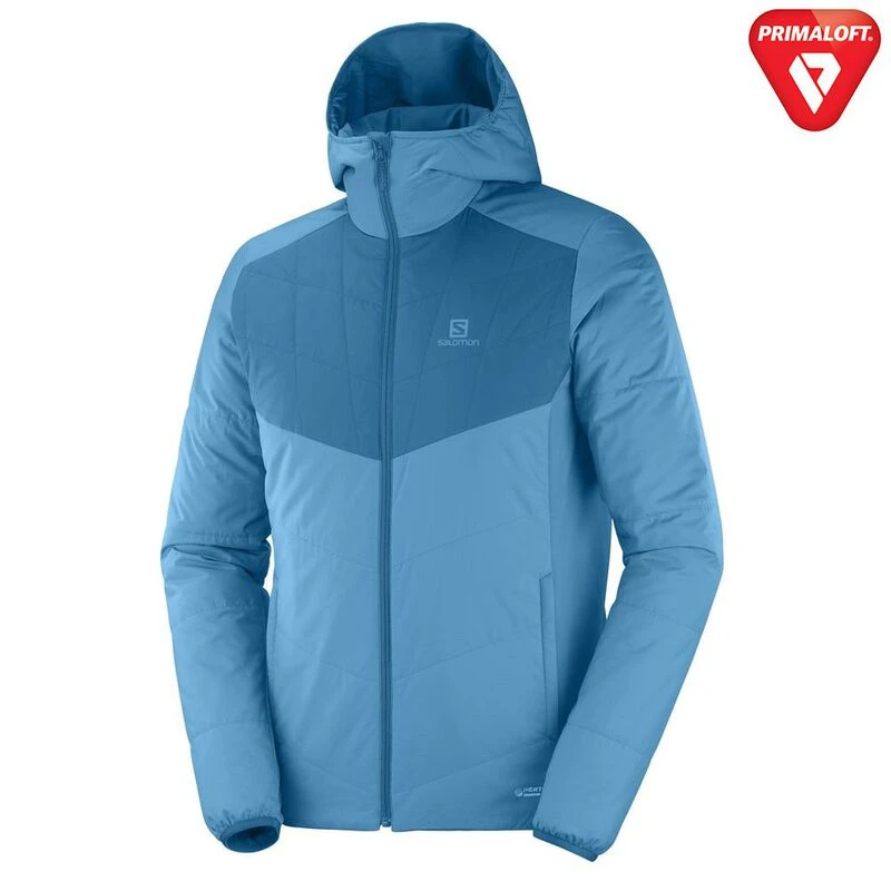 Salomon Mens Drifter Midlayer Reversible Hooded Jacket Fjord Blue Lyo