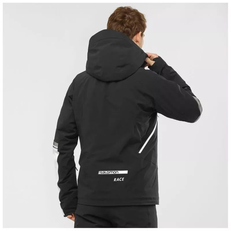 Salomon Mens Race Insulated Jacket Black White Sportpursuit