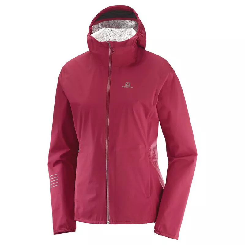 Salomon Womens Lightning Waterproof Jacket Rio Red Sportpursuit