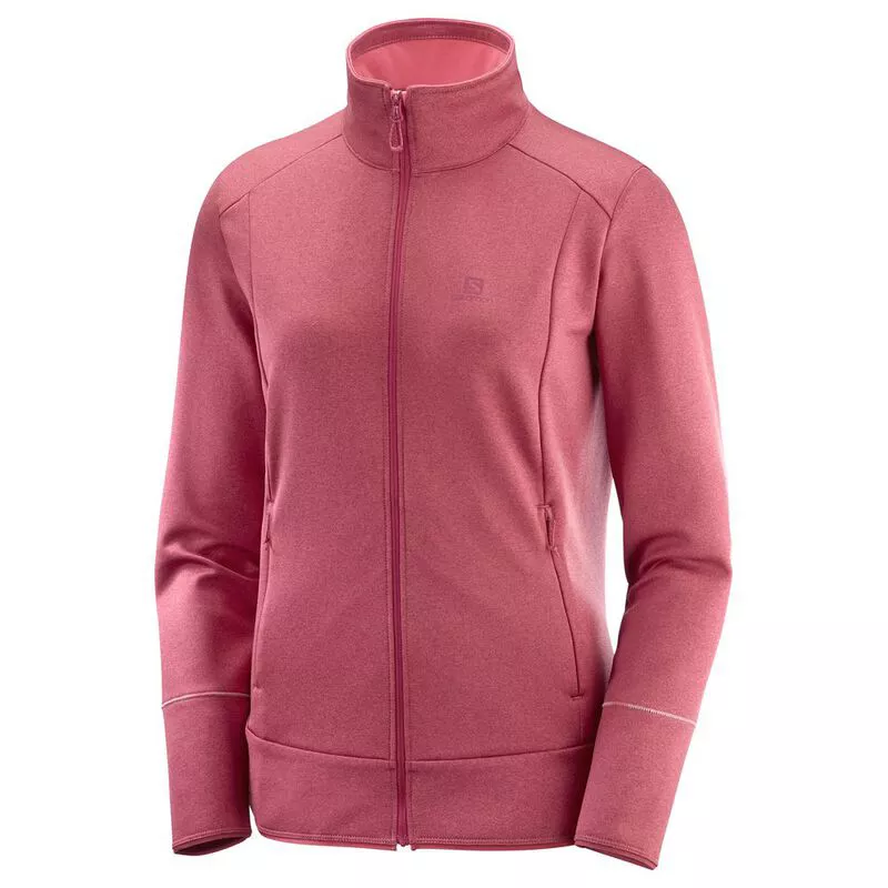 Salomon Womens Discovery Full Zip Fleece Jacket Garnet Rose Sportp