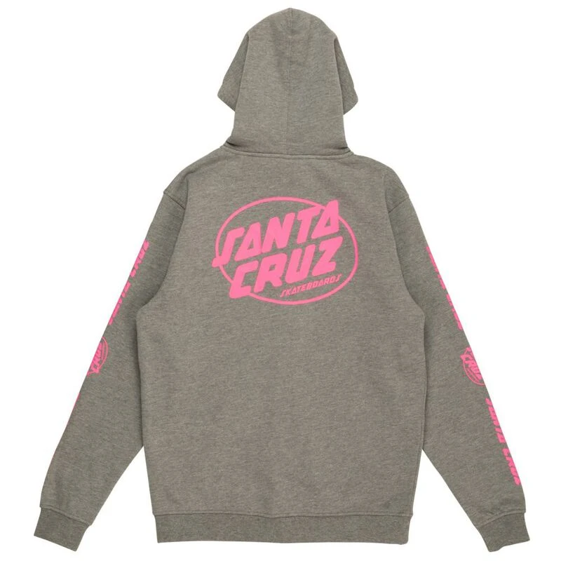 Santa Cruz Womens Club Oval Dot Zip Hoodie Dark Heather Pink Sport
