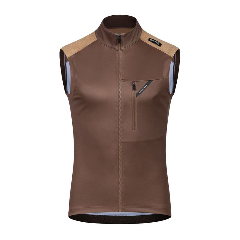 Gilet Rapha Brevet Léger - Réfléchissant, Rayé Marron, Rembourré - Taille L - Occasion