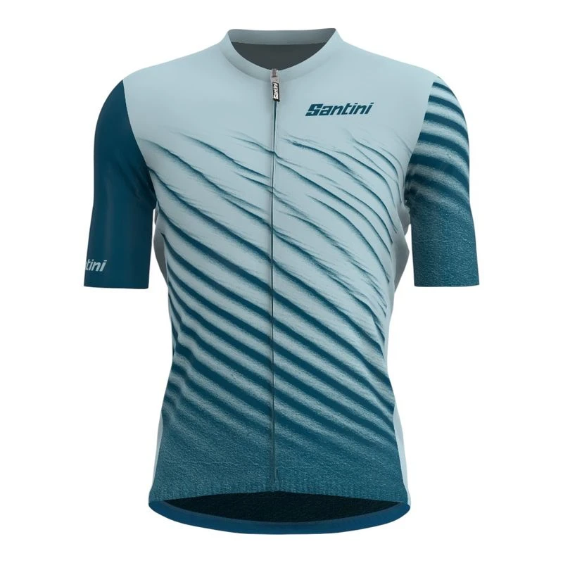 Maillot Cyclisme Santini Vintage – Homme, Taille L, Vert, Manches Courtes, Polyester