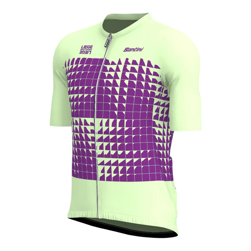 Maillot Cycliste Vintage Santini – Homme 2XL – Polyester à Carreaux – Années 90