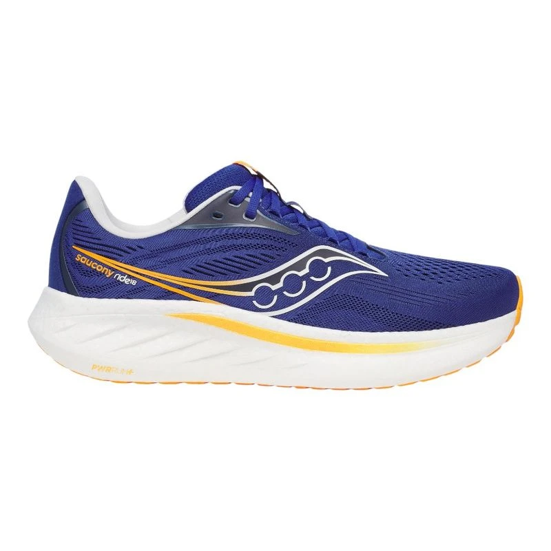 Saucony Mens Ride 18 Running Shoes Blue Sportpursuit