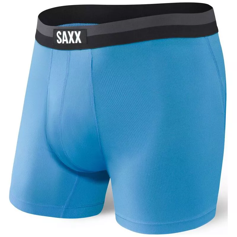 Saxx Mens Sport Mesh Fly Boxer Briefs (Malibu Blue)
