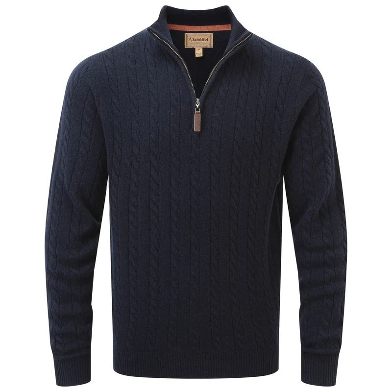 Schoffel Mens Tain Lambswool Pullover (Navy) | Sportpursuit.com