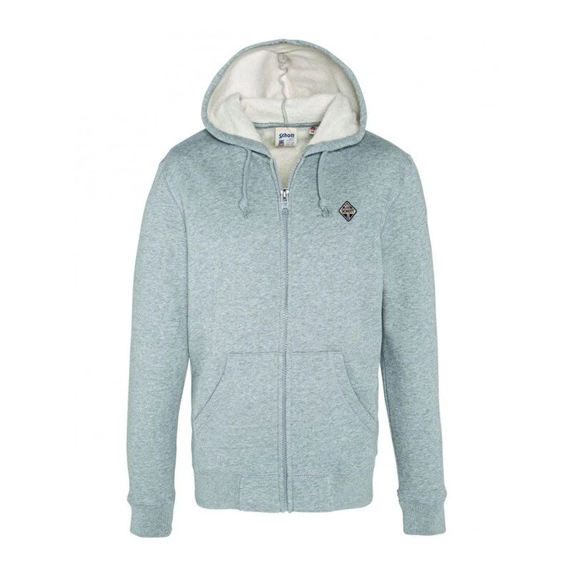 Schott Mens SW085 Hoodie Grey Sportpursuit