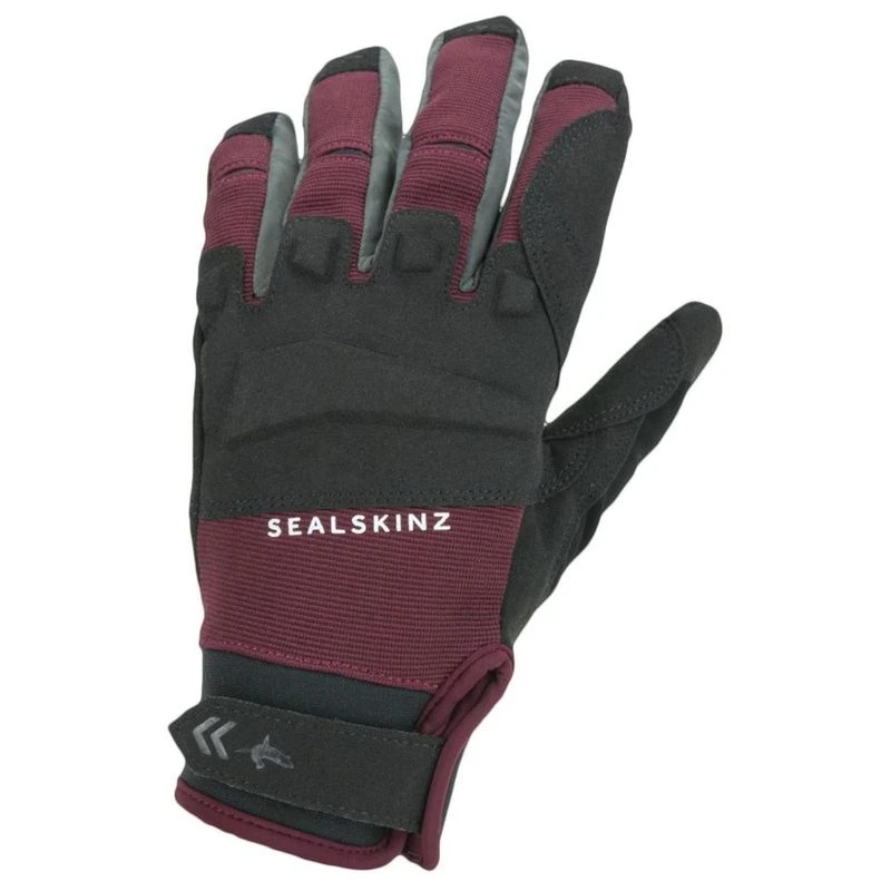 SealSkinz Waterproof All Weather MTB Gloves Black Red Sportpursuit