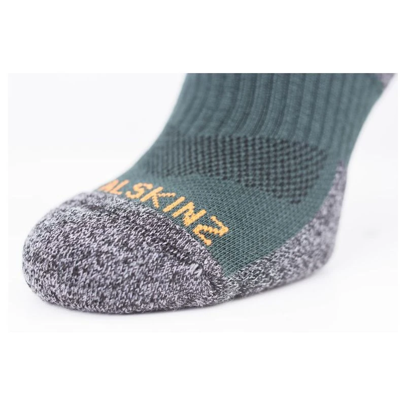 SealSkinz Solo Quickdry Ankle Length Socks (Green/Grey/Orange) Sport