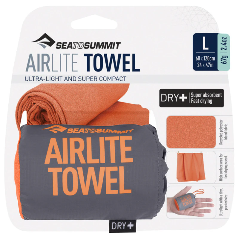 Sea To Summit Serviette Pocket Towel Ultra Légère Et Ultra Compacte - Taille M - Idéale Randonnée Et Voyage
